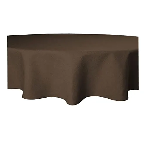 Tischdecke braun 140 cm Ø rund Struktur Mitteldecke Leinen-Optik beschichtet Wasser und Schmutz abweisend Lotuseffekt
