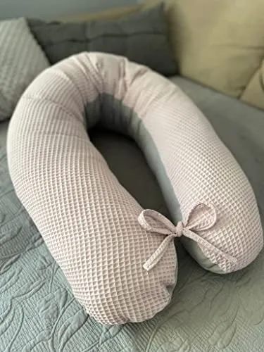 LOOLAY Schwangerschaftskissen 170 cm - Ergonomisches Stillkissen - Kissen für Schwangere und Seitenschläfer, aus 100% Öko-Tex Baumwolle, mit anpassungsfähiger Füllung für optimalen Komfort und hygienischem, abnehmbarem Bezug.