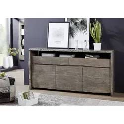 Massivmoebel24 Sideboard Akazie 191x45x96 grau lackiert