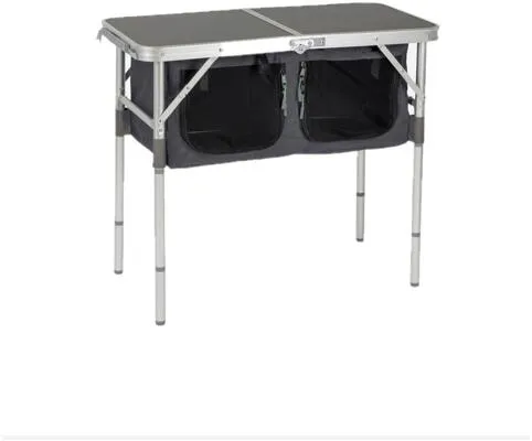 Bo-Camp Otter Aufbewahrungsschrank, klappbar, grau - Camping-Möbel mit stabilen Alu-Rahmen und 2 abschließbaren Fächern - ideal für Ordnung und Sicherheit beim Camping.