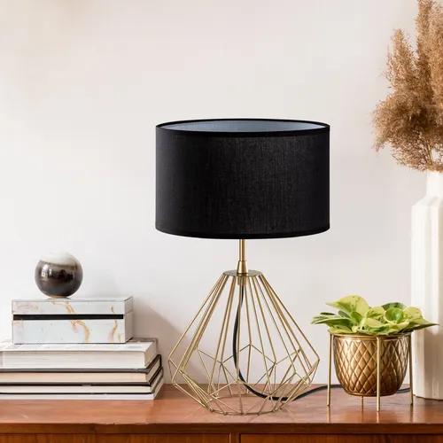 Stehlampe Tischlampe METAL BODY - Goldfarben 25x25x43 cm - Elegante Schreibtischlampe in goldfarbenem Design, ideal für stilvolle Beleuchtung und Akzentuierung Ihres Arbeitsplatzes.