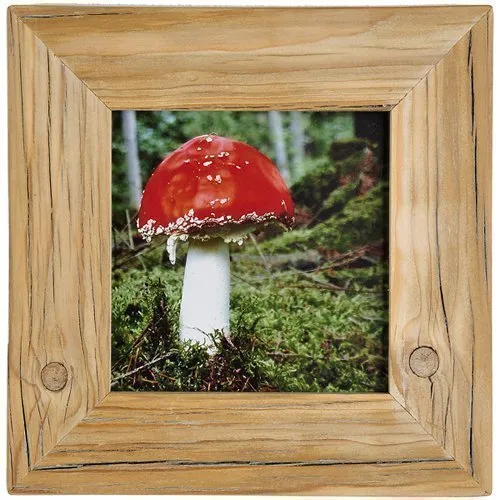 Mein Landhaus Bilderrahmen aus echtem Alt-Holz Stil Vintage, rustikal - handgefertigte Unikate in hell-braun 15x15cm