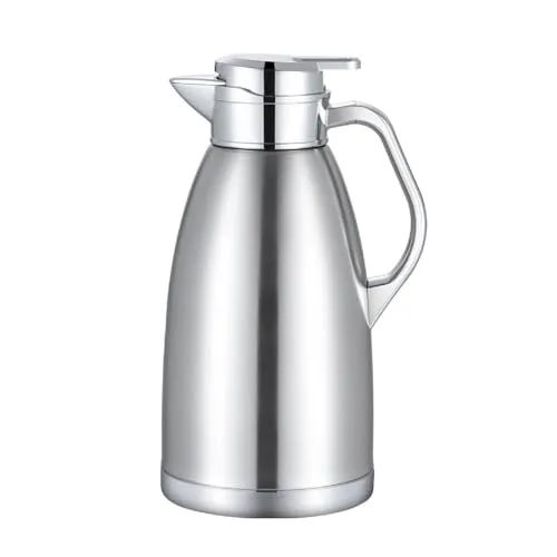 FLSK2,3 Thermoskanne - Isolierkanne für Kaffee und Tee (2,3 Liter, Silber) - Die FLSK2,3 Thermoskanne hält Getränke stundenlang warm oder kalt. Mit einem Volumen von 2,3 Litern ist sie ideal für lange Ausflüge und leicht zu reinigen.