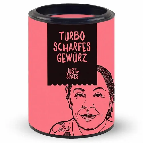 Just Spices Turbo scharfes Gewürz - Extra scharfe Gewürzmischung mit Habaneros und Jalapenos. Ideal für kräftige Fleischgerichte und Gemüse, verleiht jedem Gericht eine rauchige Note und harmonische Schärfe.