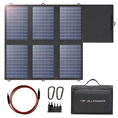ALLPOWERS SP026 60W Tragbares Solarpanel, Monocrystalline Faltbar Solar Panel Photovoltaik Mobile Solarmodule mit 18V DC, 60W USB-C und USB-A Ausgängen FüR Wohnmobile, Outdoor, Reisen Und Camping