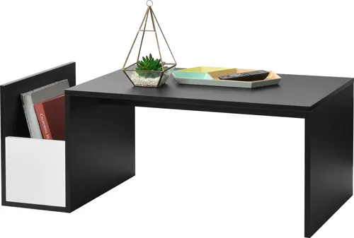 [en.casa] Couchtisch Bollnäs mit Ablagefach 90 x 45 x 35 - Beistelltisch fürs Wohnzimmer mit stilvollem Design und praktischem Ablagefach für zusätzlichen Stauraum. Ideal für ein aufgeräumtes Wohnambiente.
