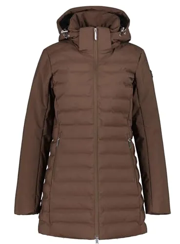 Luhta Ilomantsi Kurz-Mantel, Dunkelbraun, Größe L (42) - Funktionsjacke aus 100% Polyester, ideal für kühle Tage, bietet Wärme und Komfort in stilvollem Design.