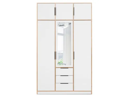 Beautysofa Kleiderschrank LIVO mit Spiegel – Eleganter Design-Schrank für Schlafzimmer oder Flur - Der Kleiderschrank LIVO (149 cm breit) überzeugt mit modernem Design und praktischen Funktionen. Die Spiegelfront sorgt für ein helleres Raumgefühl und der optionale Aufsatz bietet zusätzlichen Stauraum für Ihre persönlichen Akzente.