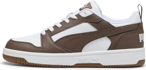 Puma Rebound v6 Low White-Flat Bronze-Gum EU 42 - Sneaker mit basketball-inspirierter Silhouette, aus Kunstleder und Gummisohle – ideal für lässigen Streetstyle und hohen Komfort.