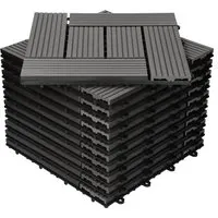 ECD Germany WPC Terrassenfliesen 30x30cm - 44er Spar Set für 4m² - Terrassen- & Balkonfliesen aus hochwertigem WPC mit robustem, rutschfestem Material und praktischem Klicksystem für müheloses Verlegen. Ideal für Balkon, Terrasse und Garten!