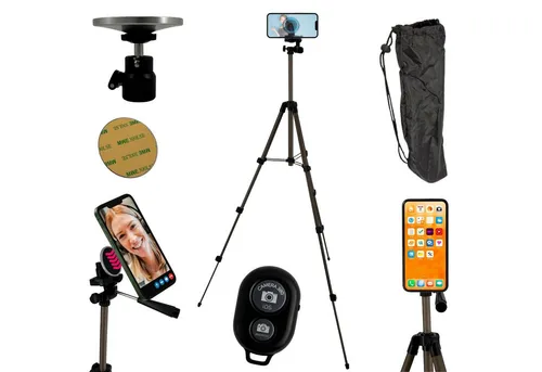 Magnetisches Stativ für Magsafe Smartphones mit Fernbedienung - Robustes Stativ aus Aluminium für Smartphones. Einstellbarer Winkel und magnetische Befestigung bieten Flexibilität und Komfort beim Filmen oder Fotografieren.