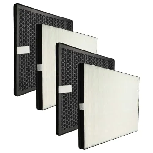 vhbw 4-teiliges Filter-Set kompatibel mit Philips AC1217i, AC2729, Series 1000 Luftreiniger - HEPA-Filter, Aktivkohlefilter