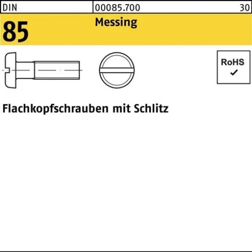 Produktbild 200er PACK(Stk) 000085700009030008 Flachkopfschraube DIN 85 m.Schlitz M 3 x 8 M