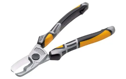 NWS Kabelschneider 210 mm - Ergonomische Handkabelschere - Drahtschneider für präzises Abisolieren und Schneiden von Kupfer- und Alukabeln. Ergonomischer SoftGripp sorgt für optimale Kraftübertragung und sicheren Halt bei Arbeiten in der Höhe.