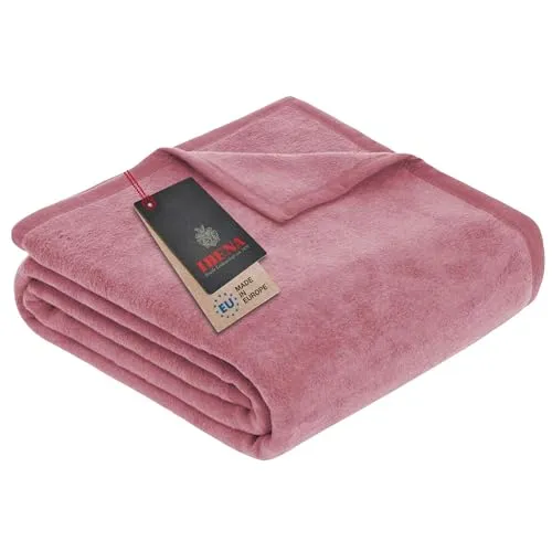 Ibena Porto Kinderdecke 100x150 cm in pink von IBENA