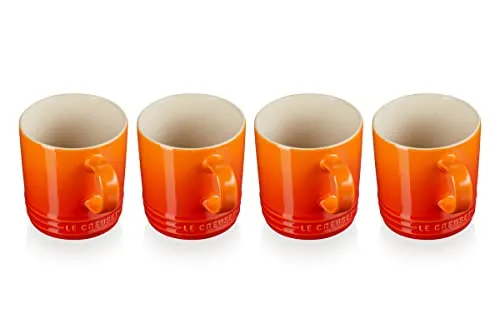 Le Creuset 4er-Set Becher aus Steinzeug in rot von Le Creuset