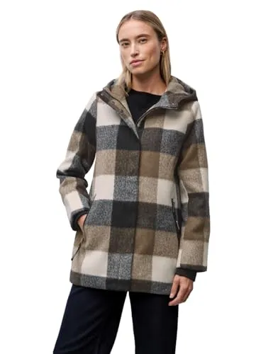 Street One Damen 2005341 Karierte Jacke mit Kapuze von Street One