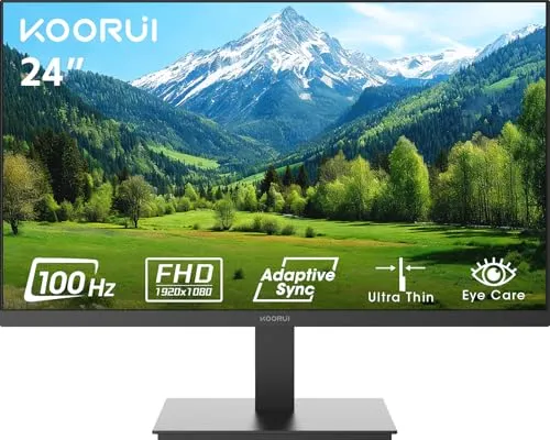 KOORUI 24 Zoll Office Monitor VA FHD 100Hz Slim VESA PC Bildschirm E2412F | 24