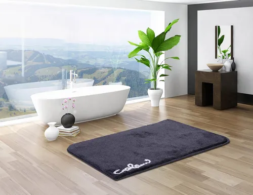 Grund Bidet-Vorleger Colani 40, Anthrazit - Rutschfester Badteppich aus Textil in rechteckiger Form (60x60 cm), Oeko-Tex® Standard 100, ideal für sicheren Halt im Badezimmer.