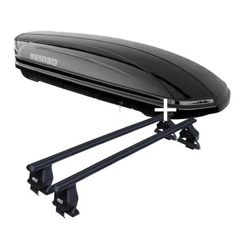 Dachbox MAA400L+Dachträger Tema kompatibel mit Fiat 500 L Living 5Türer ab 13