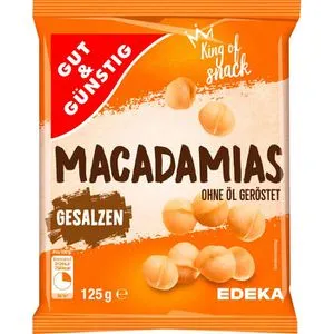 Macadamia GutundGünstig geröstet & gesalzen, 125g