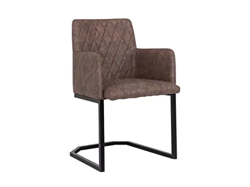 Armlehnschwingstuhl Clinton braun - Freischwinger mit modernem Design, stabiler Konstruktion und pflegeleichtem Kunstlederbezug für ein anspruchsvolles Ambiente.