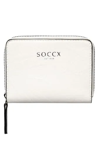 SOCCX Damen Kleine Geldbörse mit Logo Print Ivory None