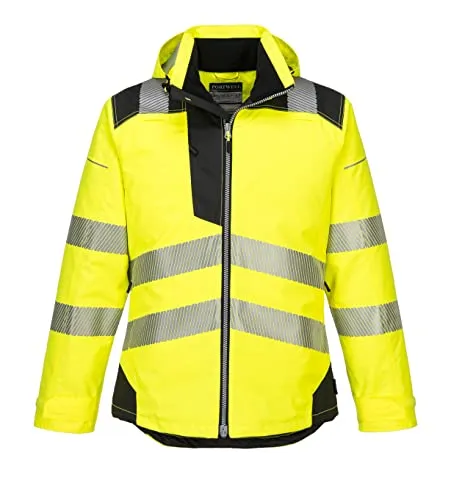 Portwest PW3 Sicherheits-Winterjacke, T400YBRS - Arbeitsschutzjacke mit Ezee-Reißverschluss-Technologie für einfache Handhabung, reflektierenden Elementen und schmutzabweisender Oberfläche – ideal für den Wintereinsatz.