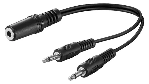 Kabel adaptera audio typu Y 3,5 mm, 1 x gniazdo stereo na 2 x wtyk mono - Długoś