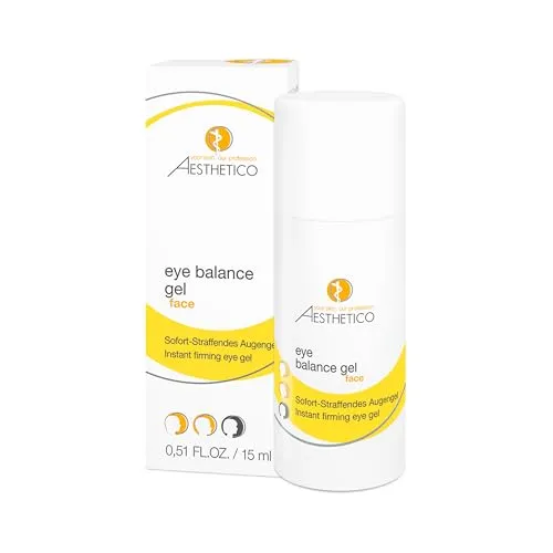 AESTHETICO Eye Balance Gel 15 ml - Intensive Augenpflege mit Anti-Aging-Effekt - Augencreme mit sofort straffendem Effekt, reduziert Fältchen und wirkt kühlend. Ideal gegen geschwollene Augen, sorgt für intensive Feuchtigkeit und eine erfrischte, strahlende Augenpartie.