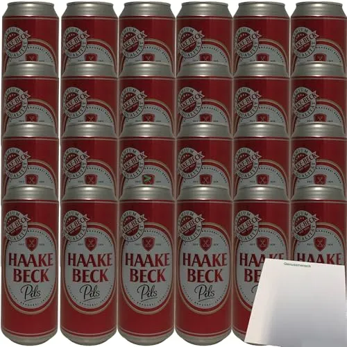 Haake Beck Pils ein Bier in Premium Qualität 4,9% vol. 24er Pack (24x0,5l Dose DPG) + usy Block