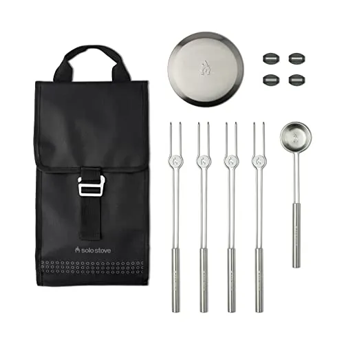 Solo Stove Mesa XL Accessorie-Set | Inkl. 4 Mini-Röstspieße aus Edelstahl + Ablagen, Pellet Schaufel, Mesa XL Deckel, Aufbewahrungsetui, Zubehör-Set für Outdoor Feuerstelle, 22,4 x 40,6 cm, 1,1 kg