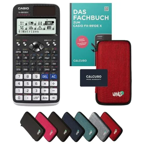 CASIO fx-991DE X Taschenrechner mit Schutztasche & Fachbuch - Taschenrechner mit 696 Funktionen und innovativem LC-Display. Inklusive robuster Schutztasche und Fachbuch mit Schritt-für-Schritt-Anleitungen für optimale Nutzung.