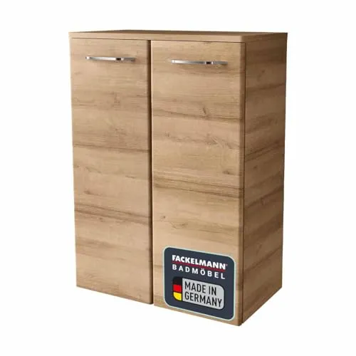 FACKELMANN Milano Midischrank in Asteiche 60 cm - Badezimmerschrank mit stilvollem Asteiche-Finish, ideal zur platzsparenden Aufbewahrung und für ein modernes Badezimmerdesign.