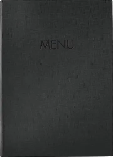 Sigel SM202 Speisekarten-Mappe DIN A4 1 St. inkl. 2 Doppel-Transparenthüllen für 8 Seiten, Gummi-Bindung Schwarz