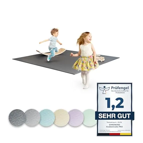 Ehrenkind® Krabbelmatte PRO - Extra dicke und weiche Spielmatte für Babys - Spiel- & Krabbeldecken, extra dick und isolierend, zertifiziert nach Öko-Tex 100, rutschfest und hygienisch, ideal für sichere Spielmomente.