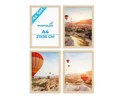 PHOTOLINI Bilderrahmen 4er Set 21x30 cm in beige von Photolini