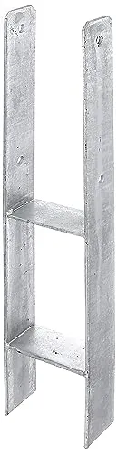 Alberts 203924 H-Pfostenträger | feuerverzinkt | lichte Breite 111 mm | Gesamthöhe 600 mm | Materialstärke 5 mm