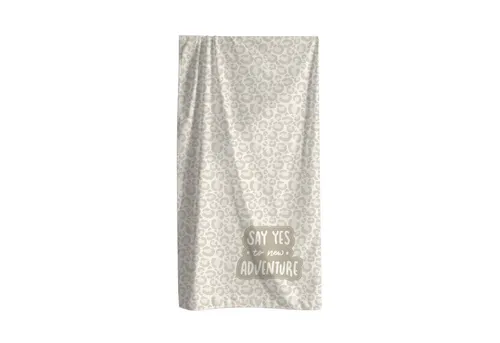 MTOnlinehandel Strandtuch Kinder • 70x140 cm • Schnelltrocknend, Baumwolle & Mikrofaser Mix (1-St), Badetuch • Weich & Saugfähig • Strand • Meer • Animalprint Beige