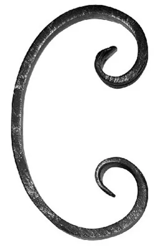 C-Schnecke Zierelement Deko, Maße: 70x120 mm Material: 12x5 mm Stahl S235JR, roh