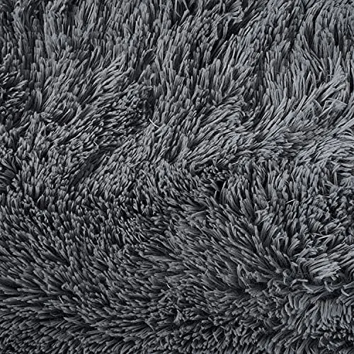 novely® SHADY - Kuscheliger Plüschstoff - Ultraweicher Zottelplüsch - Flauschiger Hochflor und Langhaar - Pflegeleichte Meterware 1 lfm | Farbe: 02 Grau