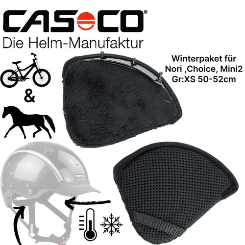 CASCO Winterpaket – Ohrwärmer für Nori, Choice & Mini 2 Helme XS 50-52 cm