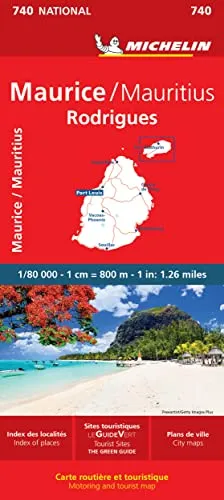 Michelin Mauritius Rodrigues Road and Tourist Map (Michelin Maps, 740)