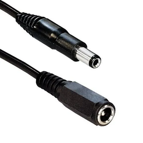 DC-Verlängerungskabel 5,5mm x 2,5mm - 5m lang - Stromversorgung schwarz - TOP!