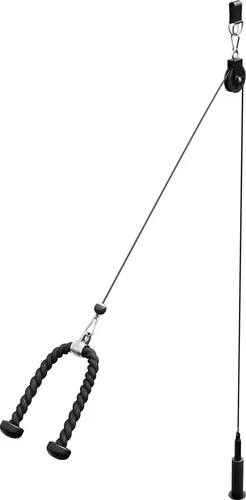 GORILLA SPORTS Trainingsstation ® Kabelzug System - 2m Seil, Trizepsseil, Ladestift - Fitness-Stationen für effektives Training, unterstützt bis zu 150 kg Benutzergewicht für maximale Leistung.
