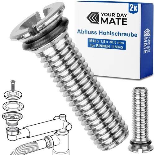 Hohlschraube für Ventiloberteil M12 x 1,5 x 38,5 mm kompatibel mit IKEA RINNEN