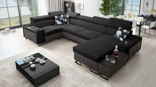 Kaiser Möbel MELODY IV MAXI Ecksofa mit Schlaffunktion in schwarz von Kaiser Möbel