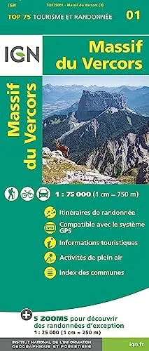 Produktbild IGN 75 000 Touristische Wanderkarte 01 Massif du Vercors: 1:75000 (TOP 75, Band 75001)