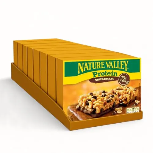 Nature Valley Protein Erdnuss und Schokolade, 8er Pack (8 x 160 g Multipack mit je 4 Proteinriegeln)