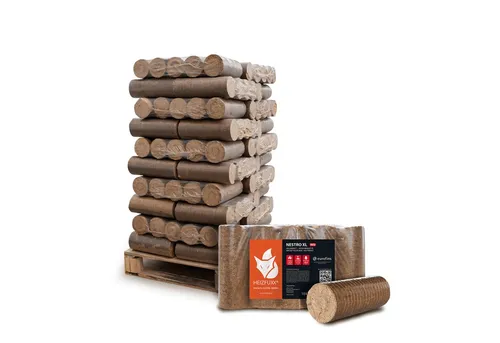 HEIZFUXX Holzbriketts Nestro XL Red, 300 kg - Brennstoffe, 300 kg auf Einwegpalette, ideal für effizientes Heizen und umweltfreundliche Wärmeversorgung.